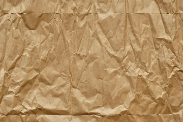 Fototapeta premium Crumpled Brown Paper Texture Background, Creased Wrapping Paper.