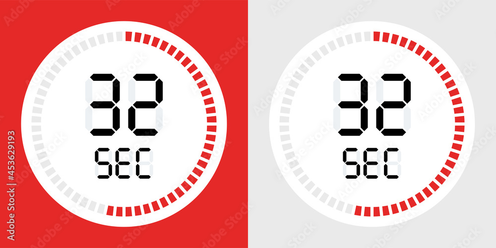 Poster Timer countdown with 32 seconds symbol