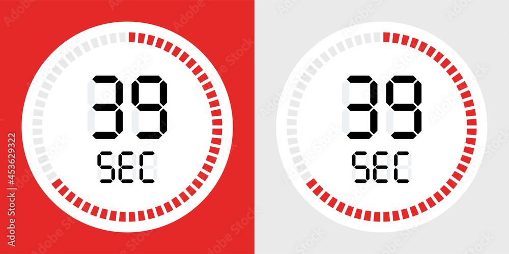 Poster 39 second timer clock vector illustration