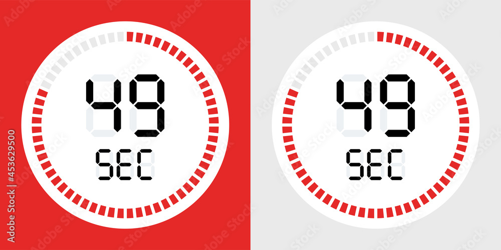 Poster 49 sec stopwatch icon countdown time digital stop chronometer