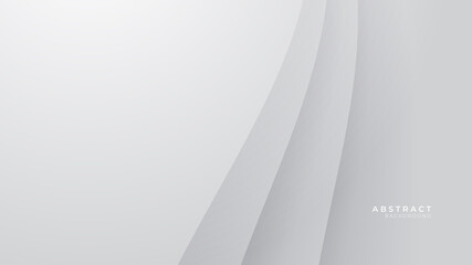 White abstract background with waves. Vector abstract graphic design banner pattern background template. 