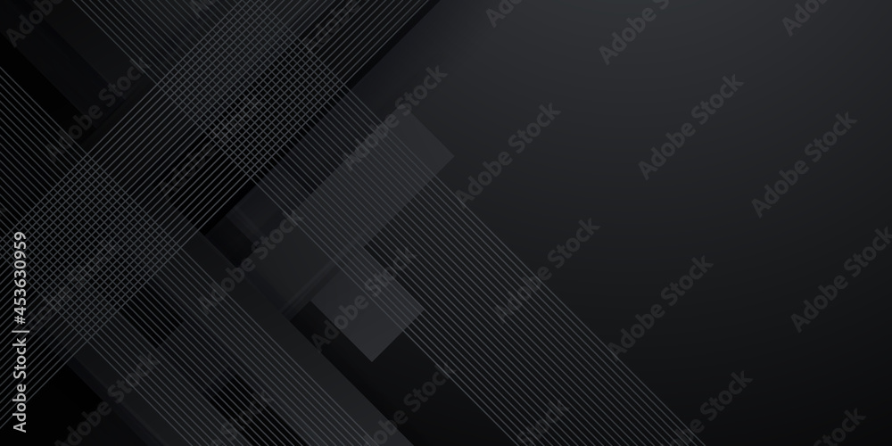 Wall mural modern simple abstract black 3d business presentation background. dark deep black dynamic abstract v
