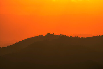 Majestic mountains landscape in sunset sky with clouds , Chiang mai , Thailand