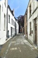 L'une des rues typiques et calmes au centre historique de Malines 