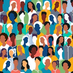 Pattern with a crowd of people