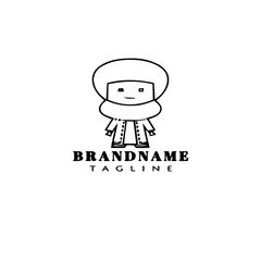 king or sultan cartoon logo template icon black vector illustration