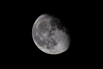 High-definition photo of the moon in 80% illumination
