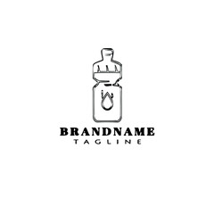 sport water bottle logo cartoon icon design template black isolated vector