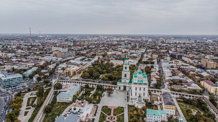 the city of astrakhan in russia from a height
