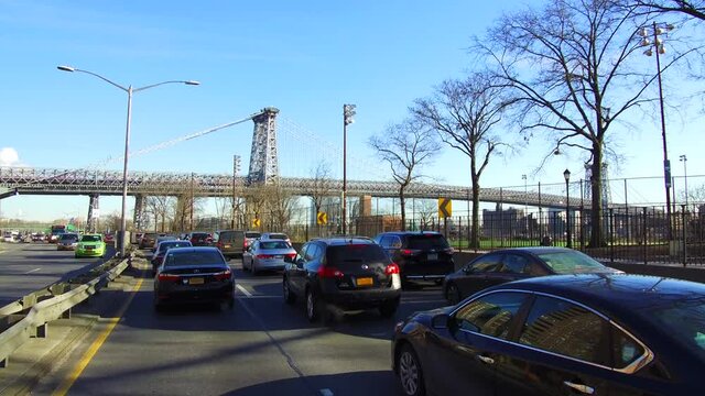 View of the Williamsburg Bridge from FDR Drive