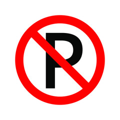 No parking road sign flat vector png isolated on white background