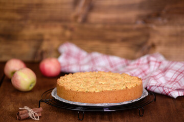 Delicious homemade shortbread apple pie. Homemade baking