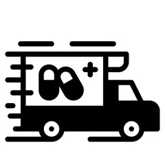 delivery drug glyph icon