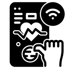Fototapeta premium heart rate glyph icon