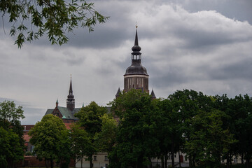 Fototapeta premium The view of the St. Marys Church in the Hanseatic city of Stralsund