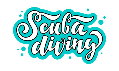 Scuba Diving vector hand drawn lettering