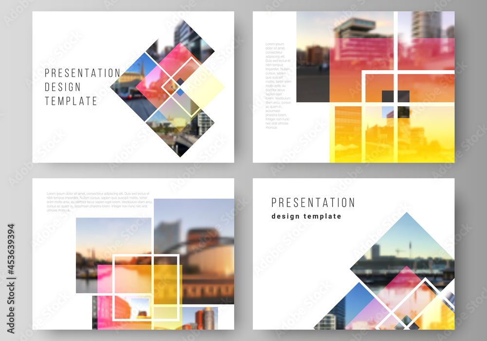 Wall mural the minimalistic abstract vector illustration of the editable layout of the presentation slides desi