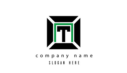 T creative media single latter logo