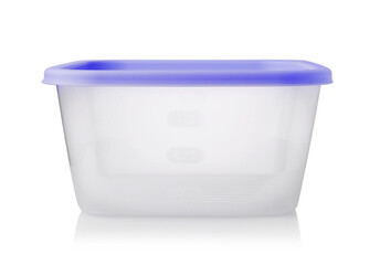 Plastic food container isolated on white.