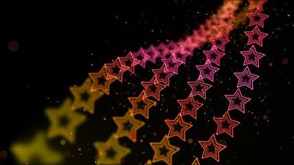 Gradient Star Matrix with Blur on Dark Background