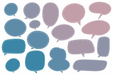 speech bubble hand drawn isolated set