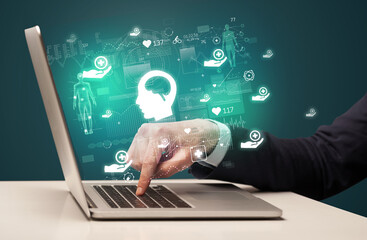 hand browsing on the internet for medical issues