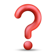 Red question mark isolated on white background. Vector illustration.