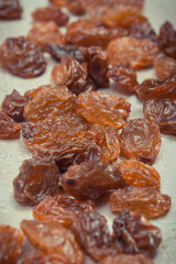 Fresh healthy raisins containing vitamins and minerals. Nutritious eating