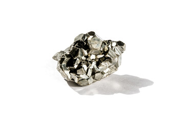Pyrite gemstone on a white background