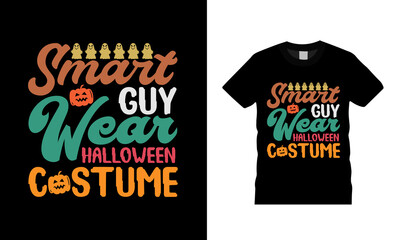 Smart Guy Wear Halloween Costume, apparel, vector illustration, graphic template, print on demand, textile fabrics, retro style, typography, vintage, Halloween T shirt Design