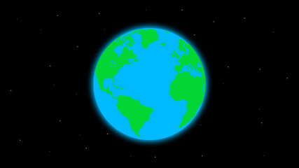 Earth on the black background