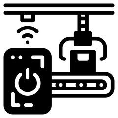 smartphone control glyph icon