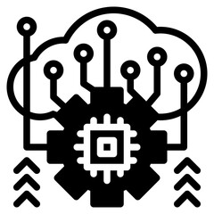 cloud computing glyph icon