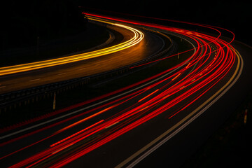 Fototapeta na wymiar lights of cars with night.