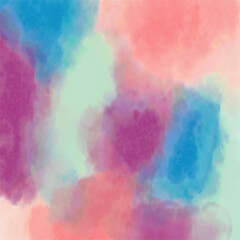 Fototapeta na wymiar watercolor abstract artistic pattern texture background - purple salmon orange pink green turquoise blue