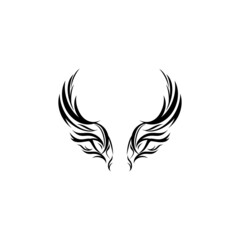 Fototapeta premium black wings icons. Wings badges. Vector illustration.