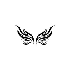 black wings icons. Wings badges. Vector illustration.