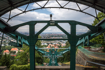 Aussicht von einer Schwebebahn bei Dresden