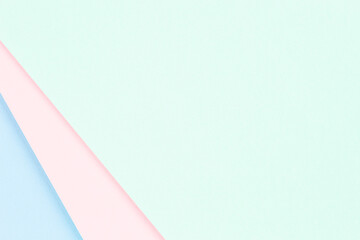 Abstract colored paper texture background. Minimal geometric shapes and lines in pastel pink, light blue and green colors