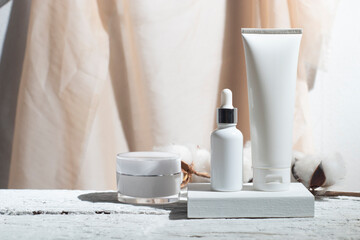 beauty fashion cosmetic makeup bottle lotion cream product with skincare healthcare concept on background