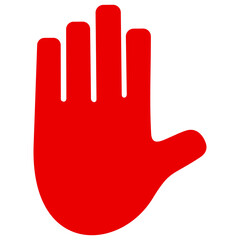Stop hand vector illustration. Flat illustration iconic design of stop hand, isolated on a white background.