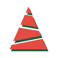 Modern colour vector christmas tree for new year card