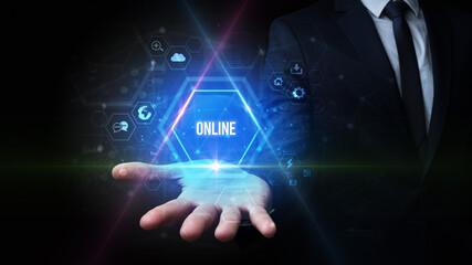 Man hand holding social inscription