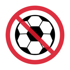 Stop Soccer, football ball symbol, single goal isolated design vector illustration, web game  object