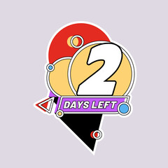 Countdown 2 days left. Sticker time sale badge. Modern flat style vector illustration 1_3