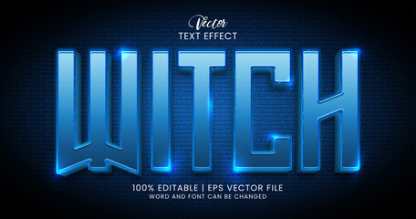 Witch text, shine editable text effect style template