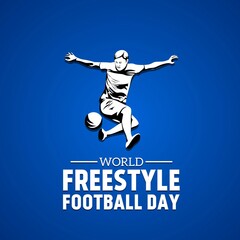 International freestyle Football day theme logo. Vector illustration. Suitable for Poster, Banners, and greeting card. 