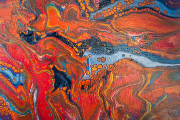 Abstract painting at the sale of the city market. Handmade.