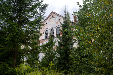 ruins of the East Prussian  barracks and psychiatric hospital Allenberg
