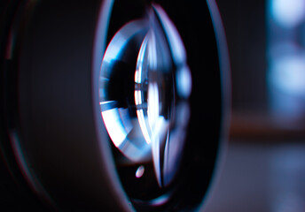 Lens with chromatic aberration abstract background